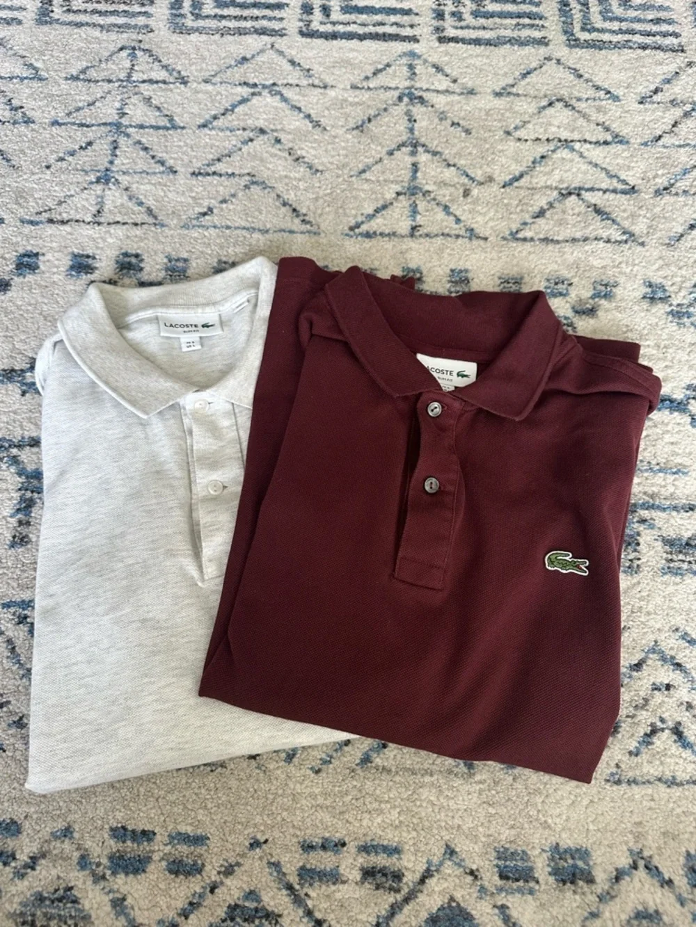 Lacoste L.12.12 Slim Fit Piqué Polo Maroon size Large (Excellent) w/ Free gray - Picture 1 of 11